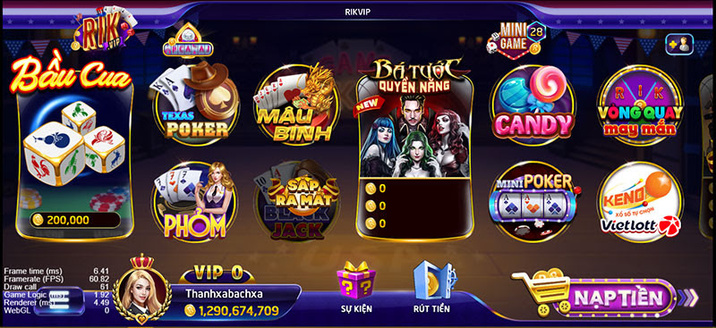 Game bài rikvip đổi thưởng thu hút lượng người chơi đang đảo