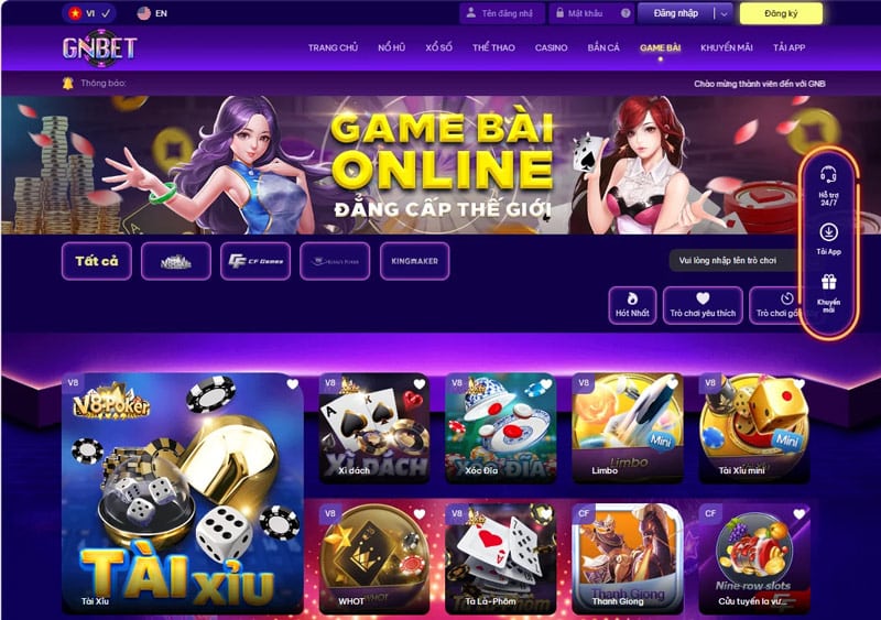 Gnbet - game đánh bài đổi thưởng uy tín